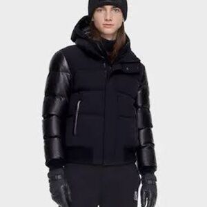 Rudsak Medium Men’s Leather Puffer Black Classic Bomber